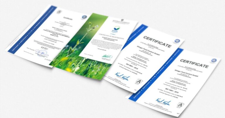 iso ped emas certificates klinger fluid control 7d748743